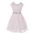 Big Girls Lace Glitter Stone Belt Special Occasion Skater Dress 8-14 - SophiasStyle.com